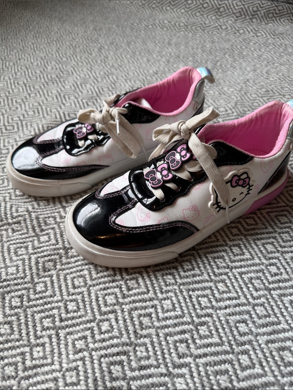 Hello Kitty Black, Pink & White Kids Sneakers